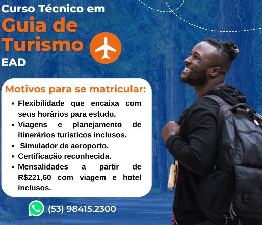 imagem: Inscrições abertas para o curso Técnico em Guia de Turismo pelo Senac Pelotas.